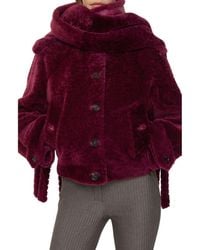 Burberry - Detachable Scarf Shearling Jacket - Lyst