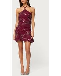 Edikted - Adria Beaded Sequin Halter Minidress - Lyst