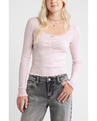 BP. - Pointelle Long Sleeve T-Shirt - Lyst