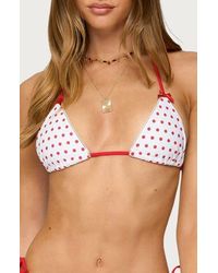 Edikted - Leigh Polka Dot Triangle Bikini Top - Lyst