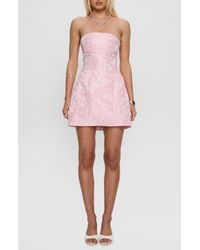 chinese dress ladies Mousse Strapless Mini Dress Pink