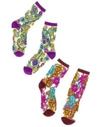 Sock Candy - Baroque Botanicals Assorted 2-Pack Sheer Crew Socks - Lyst