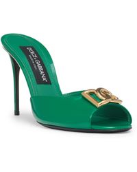 Dolce & Gabbana - Dg Logo Patent Slide Sandal - Lyst