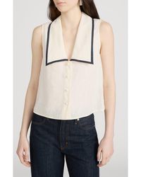 FRAME - The Cabana Linen Button-Up Top - Lyst