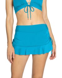Robin Piccone - Aubrey Ruched Cover-up Miniskirt - Lyst