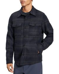 Theory - Plaid Wool & Cashmere Shirt Jacket - Lyst