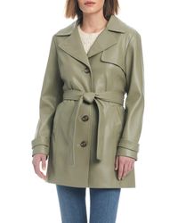 Sanctuary - Faux Leather Trench Coat - Lyst