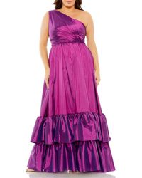 Mac Duggal - Asymmetrical One Shoulder Ruffle Hem Gown - Lyst