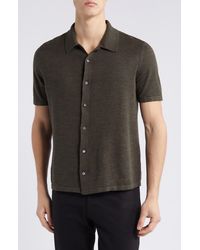 Theory - Irving Solid Short Sleeve Linen Button-up Shirt - Lyst