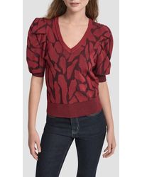 DKNY - Texture Puff Sleeve Sweater - Lyst