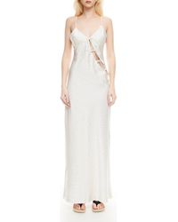 Lioness - About Polka Dot Cutotut Tie Detail Satin Slipdress - Lyst