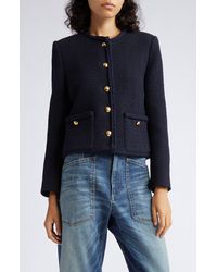 Nili Lotan - Iman Crop Tweed Jacket - Lyst