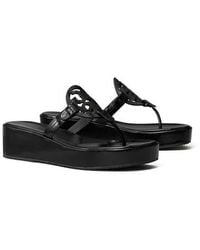 Tory Burch - Miller Patent Wedge Sandal - Lyst