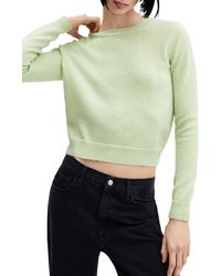Mango - Crewneck Crop Pullover Sweater - Lyst