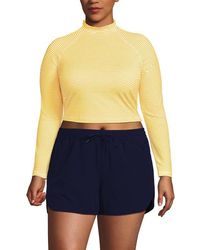 Lands' End - Plus Size Long Sleeve Cropped Upf 50 Rash Guard - Lyst