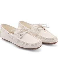 Mango - Lace-Up Leather Boat Shoe - Lyst