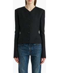 KHAITE - Nara Collarless Wool Canvas Jacket - Lyst