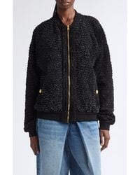 Balmain - Fluffy Wool & Cotton Blend Tweed Jacket - Lyst