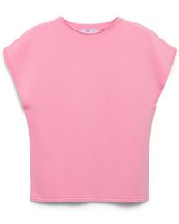 Mango - Cap Sleeve Fine Knit Sweater - Lyst