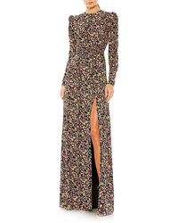 Ieena for Mac Duggal - Floral Long Sleeve A-line Gown - Lyst