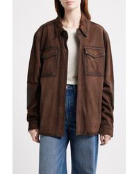 Frye - Suede & Leather Shacket - Lyst