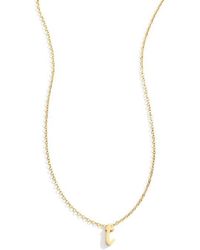 Mint & Lily - Tiny Script Initial Necklace - Lyst