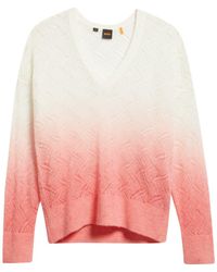 BOSS - Frigioni Dip Dye Open Knit Sweater - Lyst