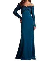 Tadashi Shoji - Off The Shoulder Long Sleeve Mermaid Gown - Lyst