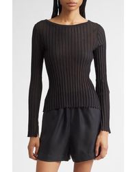 Loulou de Saison - Mabille Rib Long Sleeve Top - Lyst