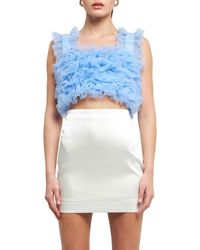 Endless Rose - Ruffle Tulle Crop Tank - Lyst