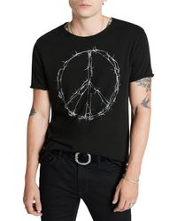 John Varvatos - Raw Edge Barbwire Peace Graphic T-shirt - Lyst