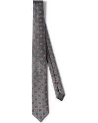 Brunello Cucinelli - Silk Tie With Squares Pattern - Lyst