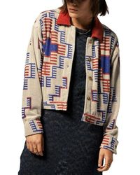 Brixton - Trail Terry Crop Trucker Jacket - Lyst