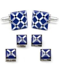 Cufflinks Inc. - Mother-Of-Pearl Diamond Cuff Link & Stud Set - Lyst
