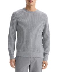 Theory - Riland Cabled Cotton Crewneck Sweater - Lyst