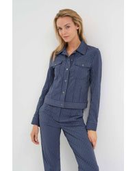 Anatomie - Delilah Striped Ultralight Trucker Jacket - Lyst