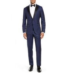 BOSS Slim-fit Tuxedo In Virgin Wool With Silk Trims - Blue