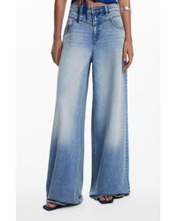 Desigual - Shadow Pocket Wide Leg Jeans - Lyst