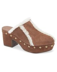 Chocolat Blu - Greer Genuine Shearling Platform Clog - Lyst