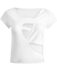 Jendue - Assymetric Cut Out Tshirt Optic - Lyst