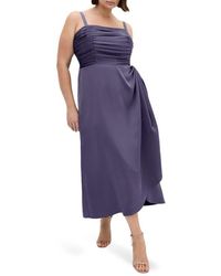 City Chic - Ania Gathered Evening Dress - Lyst
