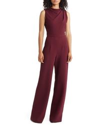 Black Halo - Corrine Draped Bodice Wide Leg Jumpsuit - Lyst