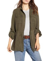 Treasure & Bond Linen Blend Field Jacket - Green