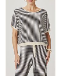 Splendid - Christa Stripe Short Sleeve Sweater - Lyst