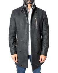 Maceoo - Captainskull Embroidered Wool Blend Peacoat - Lyst