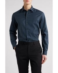 Emporio Armani - Geo Print Stretch Cotton Poplin Button-Up Shirt - Lyst
