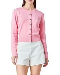 Endless Rose - Heart Button Cotton Cardigan - Lyst