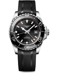 Longines - Hydroconquest Gmt Automatic Rubber Strap Watch - Lyst