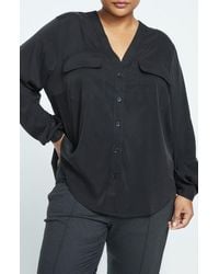 UNIVERSAL STANDARD - Cupro Blend Button-Up Shirt - Lyst