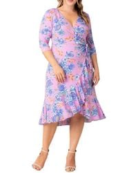 Kiyonna - Flirty Flounce Wrap Dress - Lyst